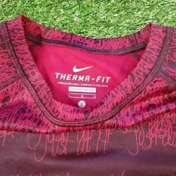 Nike Just Do It Scribble Thumb Holes Mock Neck Therma Fit Pullover Sz L - Picture 5 of 7